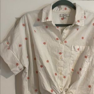 Madewell Embroidered Flowers Shirt